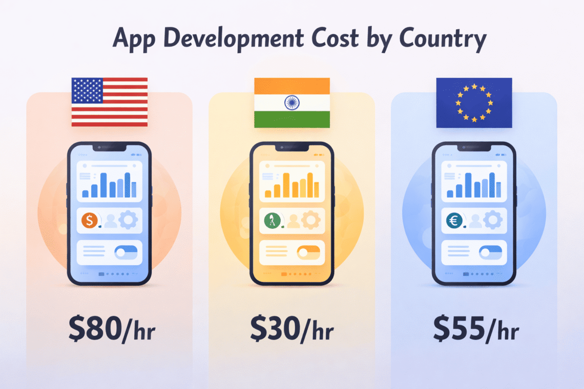 App Development Cost by Country (USA vs India vs Europe)